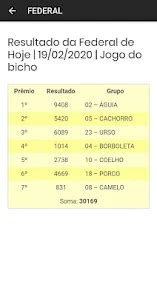 resultado do jogo do bicho da federal de hoje das 19 horas